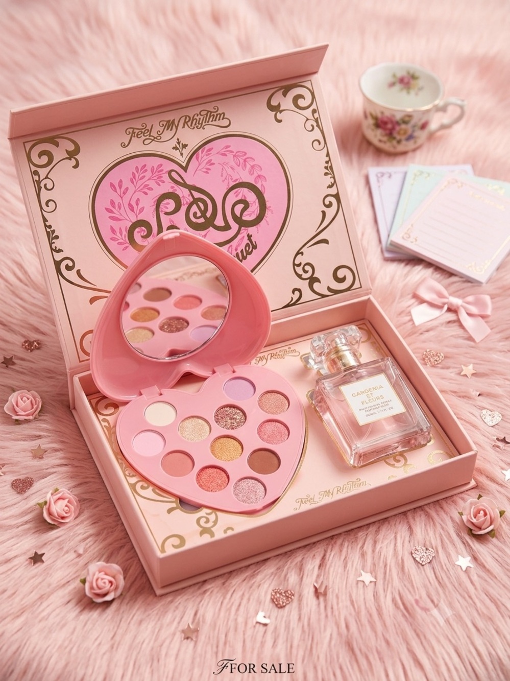 Pink Heart Eyeshadow Palette set